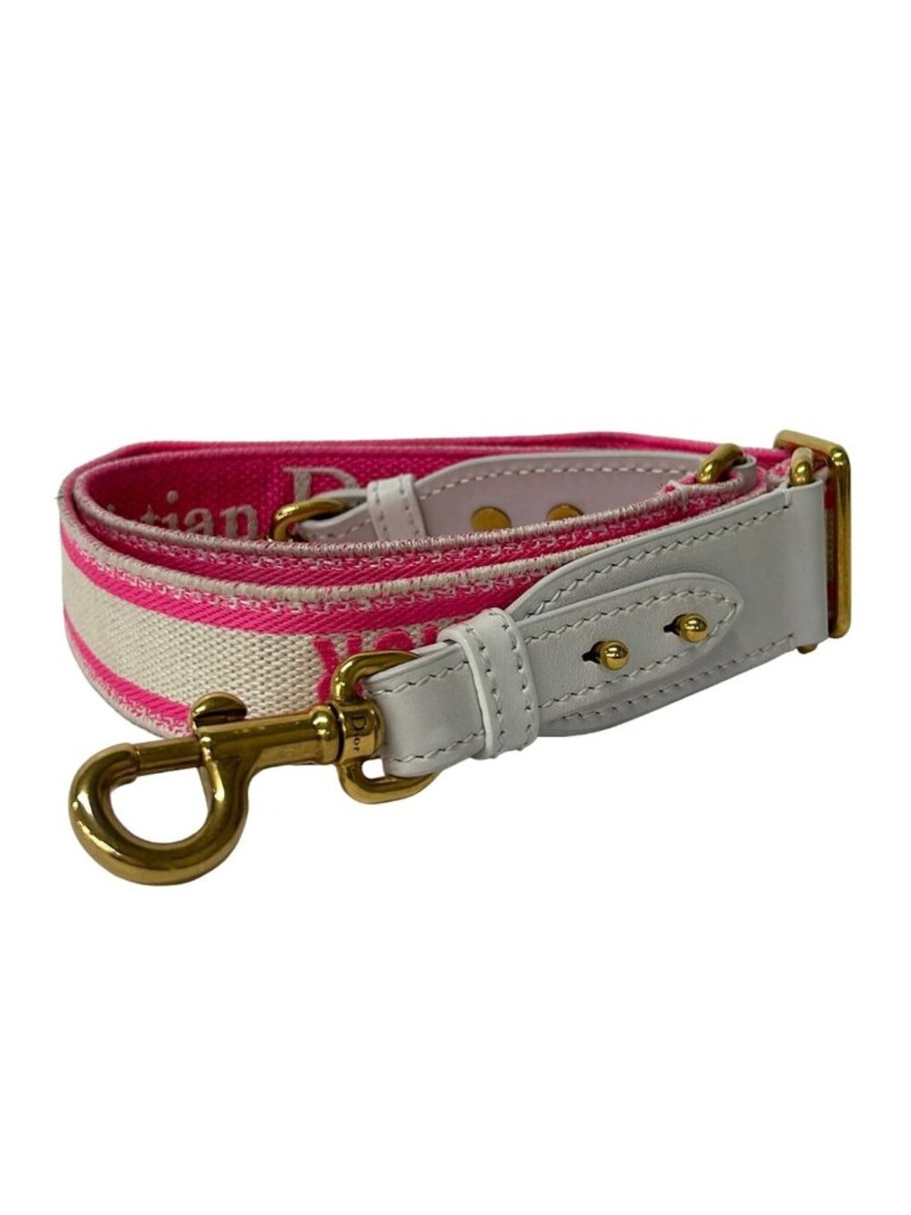 Dior Shoulder Strap Ivory Pink Gold Leather